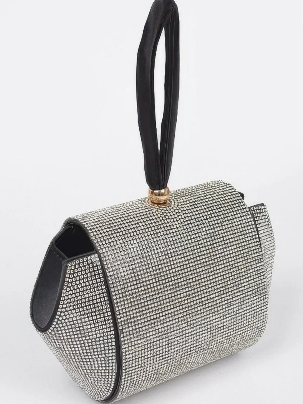 Rhinestone Wrist Band Flap Clutch